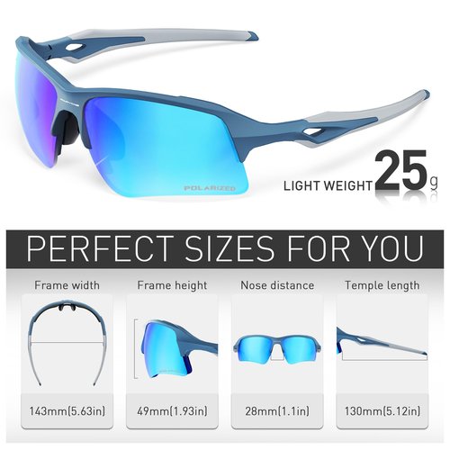 KAPVOE Polarized Sports Sunglasses for Men Fishing Baseball Cycling Running Golf Driving MTB UV Protection - K172