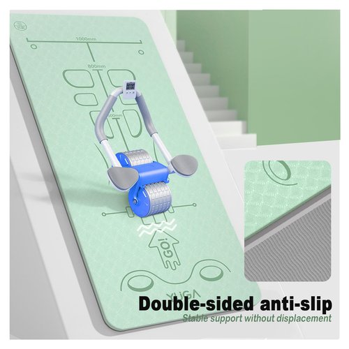 Exercise Equipment Mat for Ab Roller Wheel,Non-Slip Exercise M at 8mm,Long Sound Insulation Knee M at For Abdominal Yoga Floor Workouts-Green