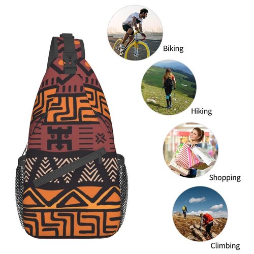 YSBYEIU Retro African Bags Sling Bag For Women Men African Tribe Crossbody Backpack Shoulder Bag for Sports and Outdoor Bags