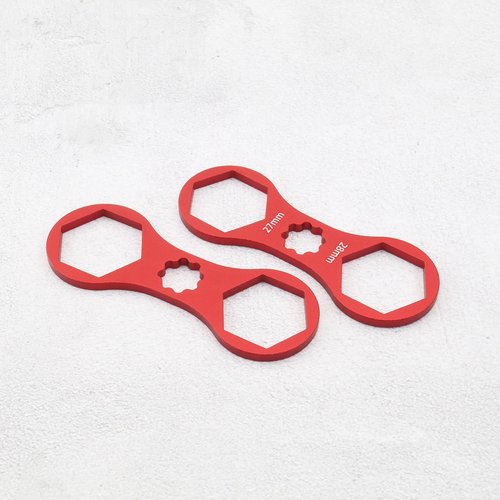 LT Easiyl 4Pcs Bicycle Front Fork Repair Tool Double Head Front Fork Cap Wrenchs Suitable for XCR/XCM/XCT/RST Mountain Bikes/Road Bikes Front Cap, Red
