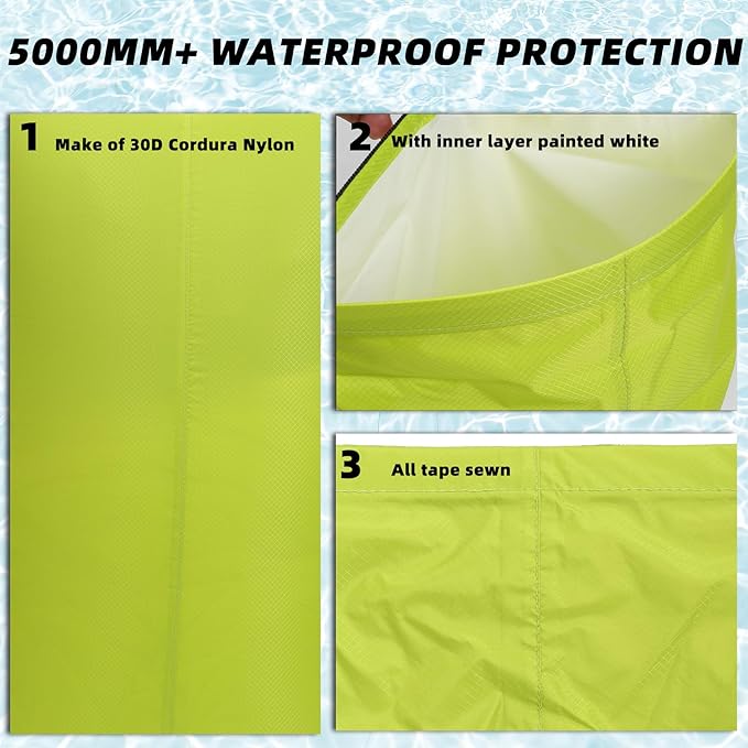 Desoto Waterproof Dry Bag - Roll Top Waterproof Backpack Sack Keeps Gear Dry, PU5000mm, for Kayaking,Boating, Hiking, Camping (Green, 10L)
