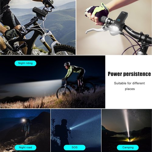 2024 Super Bright bike lights and Rear lights,bike lights suitable for nighttime cycling,USB-C fast charging with a capacity of 3000mAh,5-brightness adjustable anti glare self illumination bike lights