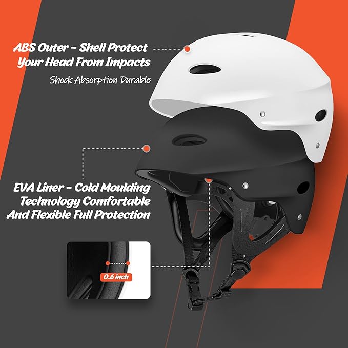 Vihir Adult Water Sports Helmet with Ears - Adjustable Helmet,Perfect for Kayaking, Boating,Surfing