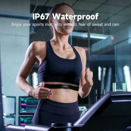 XOSS X2 Chest Strap Heart Rate Monitor Bluetooth 4.0, IP67 Waterproof Heart Rate Tracker Sensor, Wireless Heart Rate with Chest Strap Health Accessories