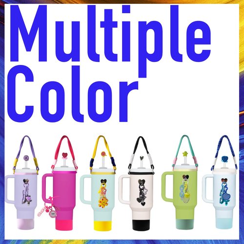 Stanley Cup 40/30 oz Accessories Set Includs 1 Pcs Silicone Stanley Cup Boot 1 Pcs Handle Strap 1 Pcs Siliocne Straw Cover 1Pcs Chain Hanging Charms 1pcs Heart Hook and 3Pc Random Stickers
