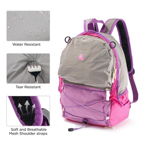 HAPPY NOCNOC 12L Kids Backpack for boys and girls, Small Ultra Lightweight Hiking Backpack for kids with Mesh Storage Bag, Water Resistant Travel Outdoor Sport Camping Daypack