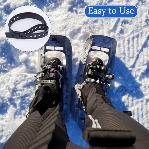 NICENEEDED 4 Pack 18 Inch Snowshoe Strap Kit, Adjustable Ski Boot Wraps Ties Multipurpose Snowshoes, Portable Shoe Grippers Replacement Straps for Women Men