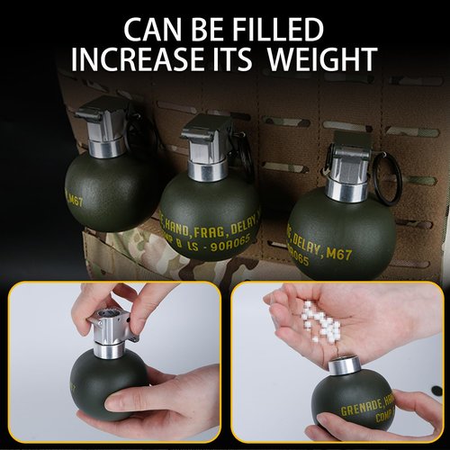 Disratw Airsoft Grenade Toy Plastic CS Hand Grenade Model Tactical Gear Accessories for Army Fans Cosplay Props CS Game(No Function) (M67)