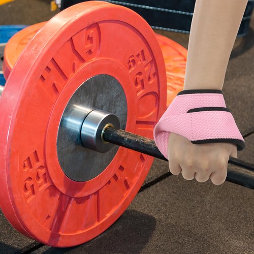 PATIKIL Figure 8 Lifting Strap, 2 Pack Weightlifting Wrist Wraps Dead Lift Padded Grips 8 Loop Weight Lifting Straps for Fitness Power Strength Training, Stripe Pink, M
