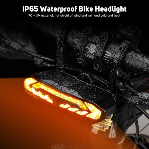 EQIIO Smart Bike Turn Signals, Rechargeable Front Bike Light & Electric Bike Horn, Waterproof Bicycle Alarm System Anti Theft, Cycling Safety Warning Bicycle Turn Signals for Ebike Bicycle Scooter