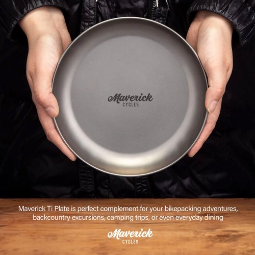 Maverick Cycles Ti Camping Plate, Lightweight Plate for Hiking, Backpacking, Small, Silver