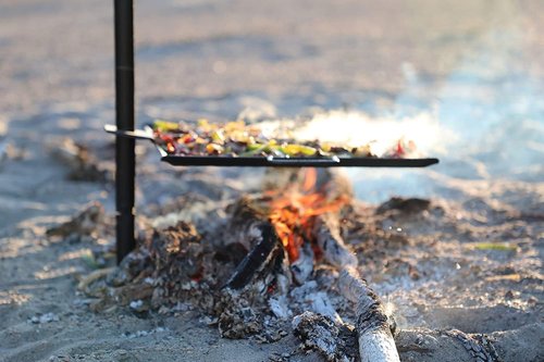 GameMaker Open Fire Cooking Grill – Portable Campfire Grill for Open Flame Cooking, Firepits, Outdoor Fire Rings & Camping – Heavy-Duty, Easy Setup & Adjustable Height