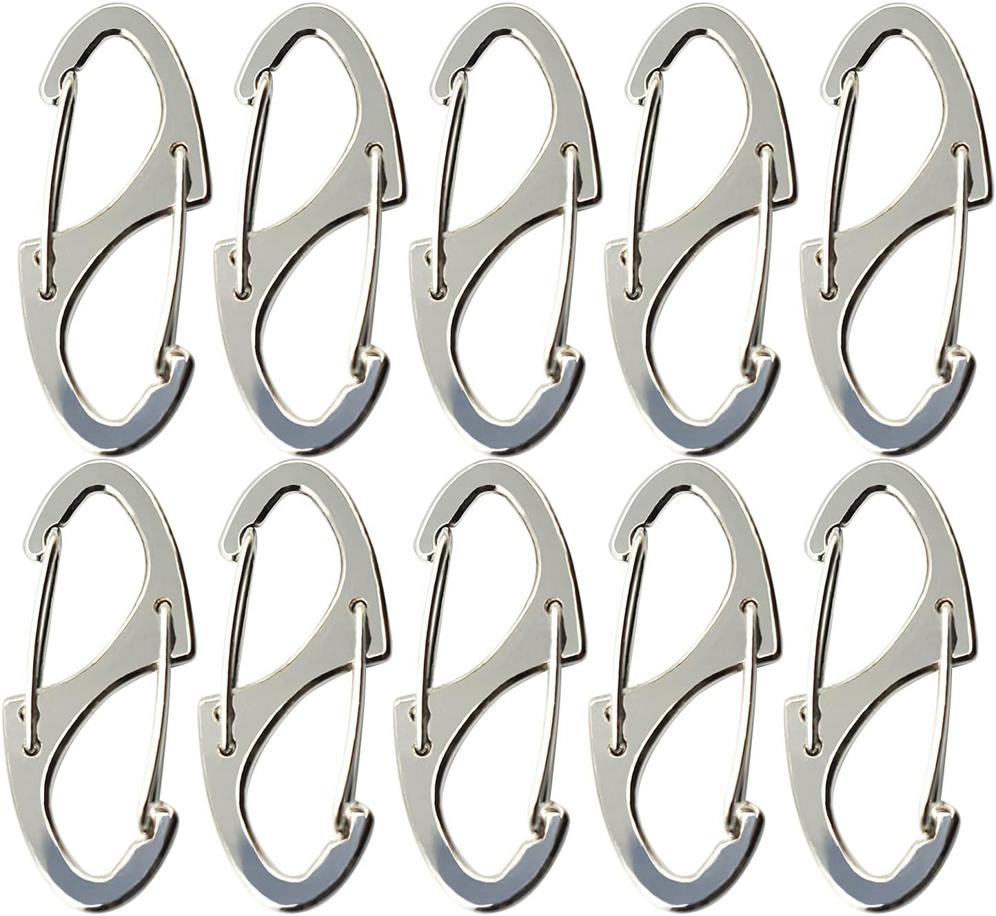 Small Carabiner Clips 1.6 inch(41mm) Metal Double Sided Spring Gate Snap Hooks Keychain Clasp Accessories
