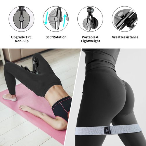 Thigh Trainer, Inner Thigh Toner Exercise Equipment for Women, Kegel Exerciser, Pelvic Floor Muscle Trainer for Home Workout with Resistance Band