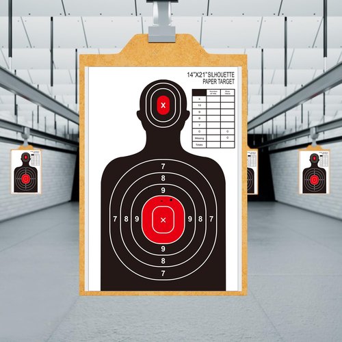 14x21 Inch Shooting Targets for The Range,50 Packs Paper Silhouette Shooting Targets for Indoor and Outdoor Use,Suitable for Handguns,Rifles,BB Guns,Airsoft,Pellet Guns