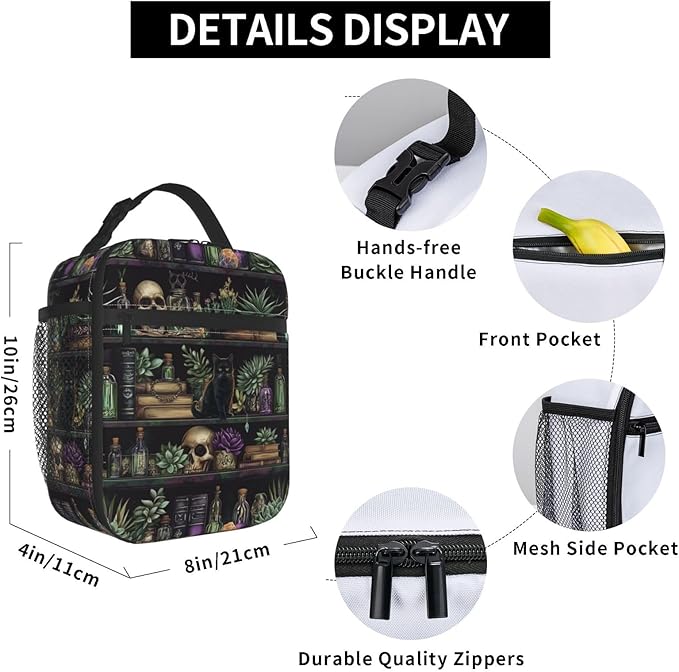 Cat Lunch Bag Insulated Reusable Lunch Box Thermal Cooler Tote For Men Women Work Travel Picnic Hiking