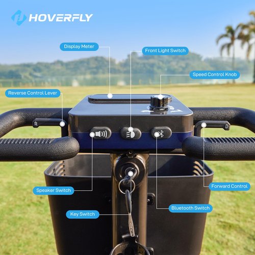 T5 Mobility Scooter, 4-Wheel Mobility Scooter for Adults - 16.8 Miles Range, 5 Mph, Smart Safety Features, Removed Battery, Rotating Swivel Seat, Headlight
