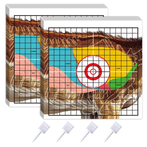 TLSWSHSY 20 Animal Shooting Paper, 16''x16'' Deer Target with Pegs, Highly Visible Vital Organ Target for Hunting Archery Practice
