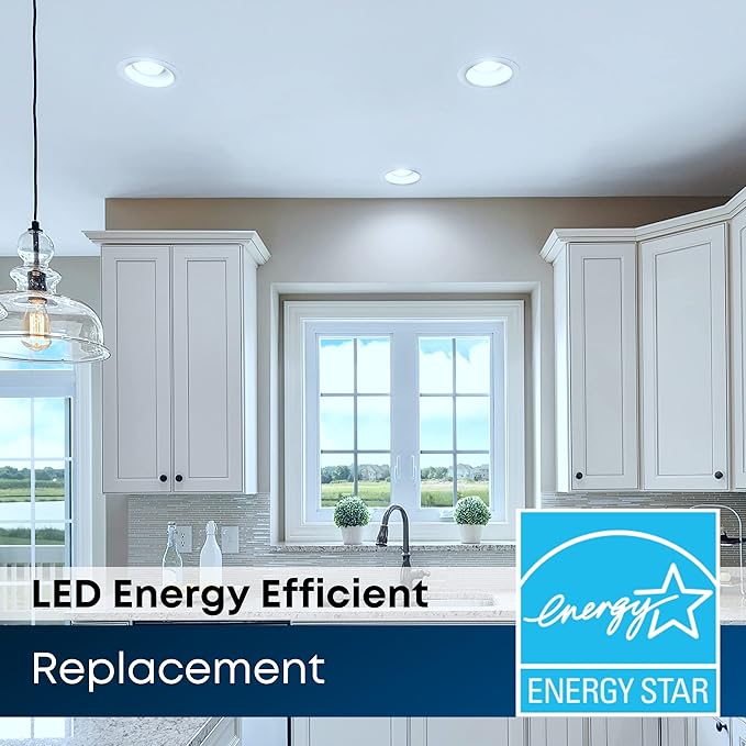 Feit Electric 5-6 inch LED Recessed Downlight - Pre-Mounted Trim - Standard Base Adapter - 5000K Daylight - Dimmable- 75W Equivalent - 45 Year Life - 925 Lumen - High CRI