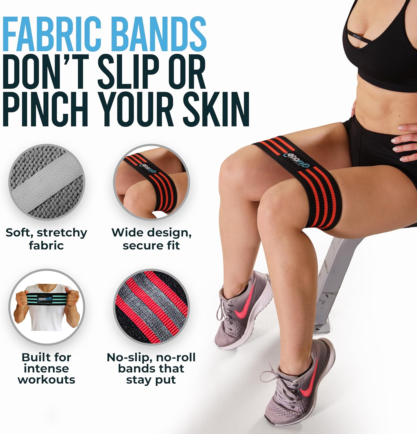 Non-Slip Booty Bands Set – Fabric Resistance Bands for Working Out – Exercise Bands for Home Gym & Stretch Bands for Exercise, Yoga – Workout Bands for Glutes, HIPS, Thighs & Legs (Set of 3)
