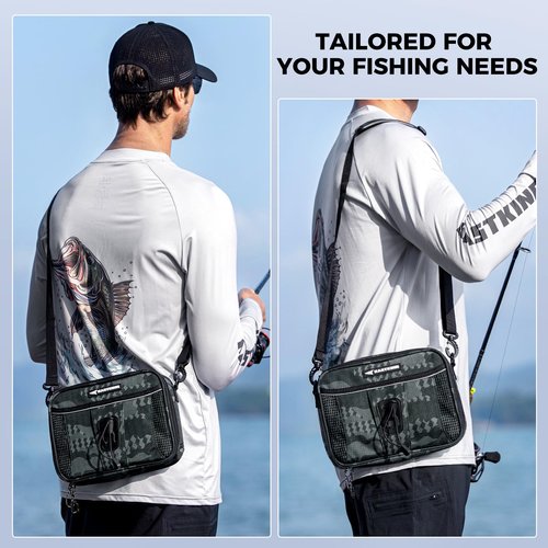 KastKing BaitSpace Detachable Bait Binder Tackle Bag – Large Clear Sleeves, Durable 900D Water-resistant Fabric, Soft Plastic Bait Storage For Hooks, Sinkers & Fishing Accessories