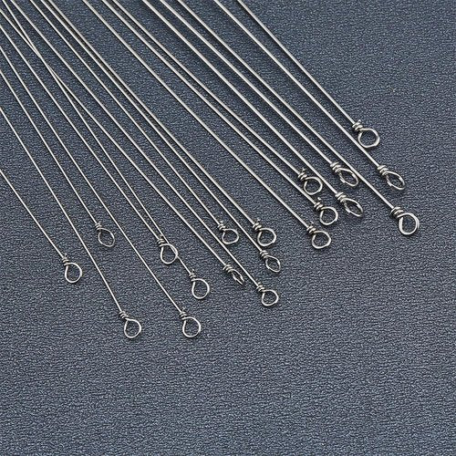 SUPERFINDINGS 120Pcs 4 Bags 4 Styles Stainless Steel Wire Spinner Baits 8.7-16cm Stainless Steel Fishing Spinner Shaft Fishing Looped Spinner Shaft for Fishing Lure Making Supplie