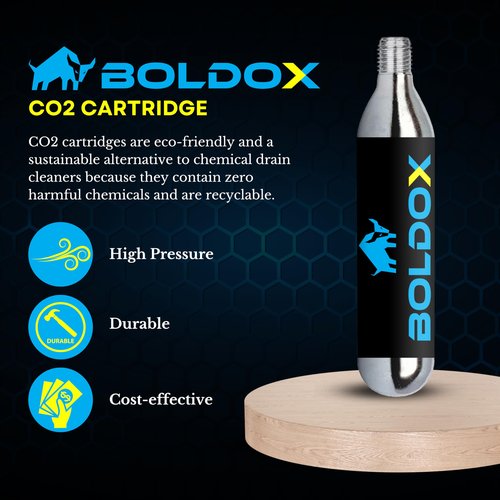 Boldox 16g CO2 Threaded Cartridges AC Drain Gun - C02 Powered HVAC Tools for The DIY Homeowner to Clear Buildup & Debris in AC Drain Tubes with CO2 Drain Gun - 25-Pack 16g CO2 Cartridges