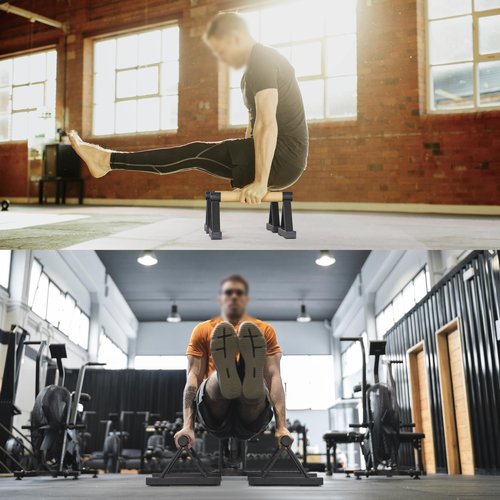 BESTWEI Wood Triangle Push Up Bars for Floor, Strength Training Pushup Stands Parallettes Bars for Home Calisthenics, Fitness, Floor Workouts Solid Wood with Sturdy Metal Bracket, Support 500 lbs