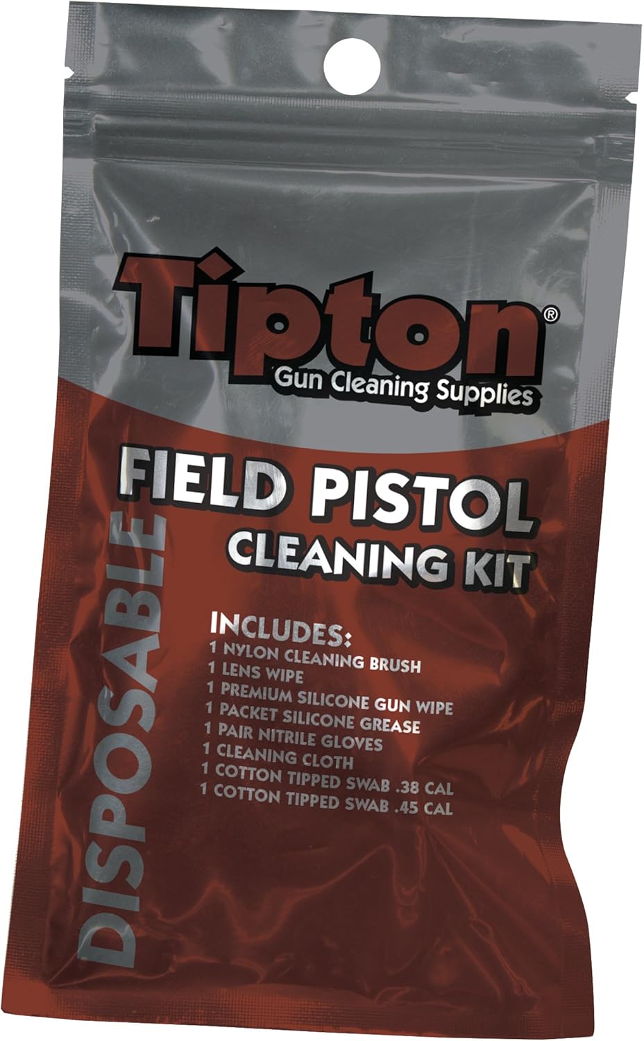 Tipton Handgun Field Cleaning Kit .380-.45 Caliber with Convenient Re-Sealable Package for Handgun Cleaning and Maintenance