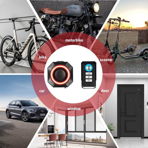 Smart Bike Tail Lights with Alarm, Rechargeable Rear Bicycle Light for Night Riding,Waterproof Brake Light, 110db Wireless Anti Theft Alarm, Long Battery Life E-Bike Accessorie