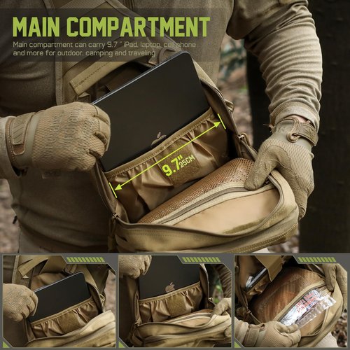 LIVANS Tactical Sling Bag for Men Women, Concealed Carry Crossbody Bags with Holster, CCW Bag for Everyday Carry, Molle EDC Shoulder Bags for Hiking Camping Outdoor