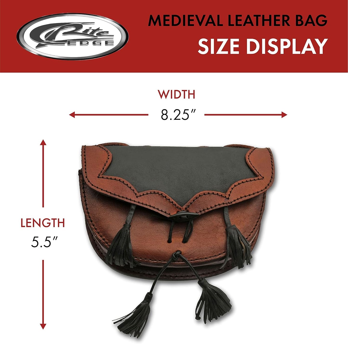 SZCO Supplies Medieval Black/Brown Belt Bag Leather Bag