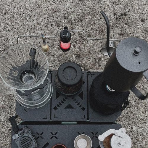 Lunch Box Steel Table Top, Folding Lunch Box Table Top, Aluminium Alloy Lunchbox Table, Portable Camping Table Board, Black, Camping and Fishing Accessory