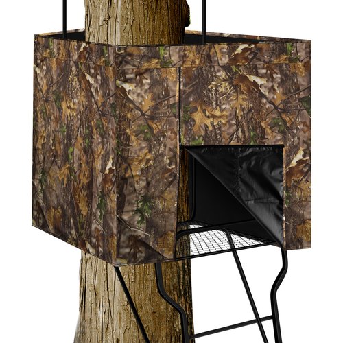Niuyhe 142"x35.5" Hunting Blinds, Deer Hunting Tree Stand Blind Cover, Universal Camo Tripod Deer Stand Accessories for Turkey, Elk, and Moose Hunting, Large Size with Silent Zips and 2 Pocket