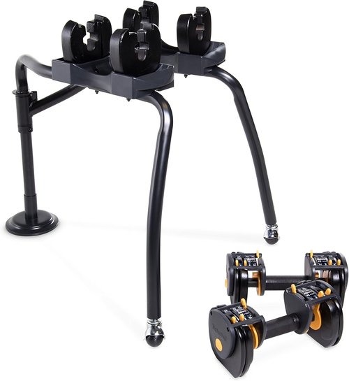 CAP Barbell TurboBell Adjustable Dumbbell Set with Rack, 24 lb Pair
