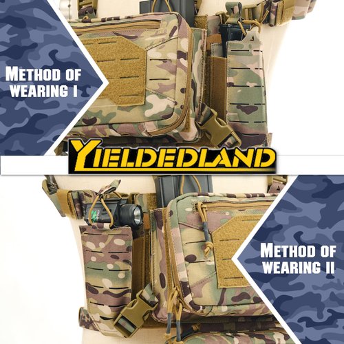 YIELDEDLAND One-Size 1000D Lightweight Tactical Chest Rig with Mag Pouches, Shell Holders, Wing Pouches for Outdoors