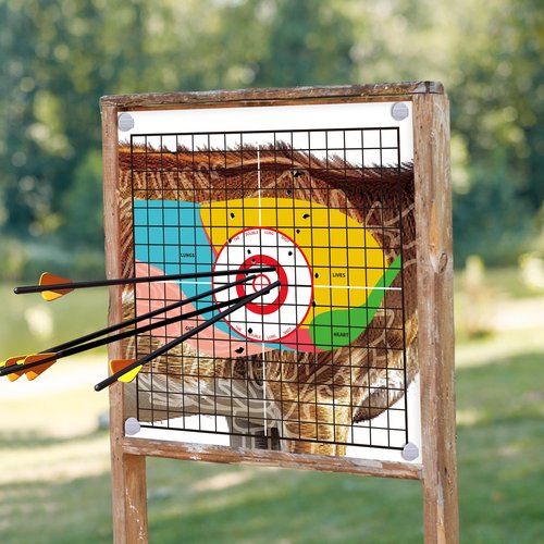 TLSWSHSY 20 Animal Shooting Paper, 16''x16'' Deer Target with Pegs, Highly Visible Vital Organ Target for Hunting Archery Practice