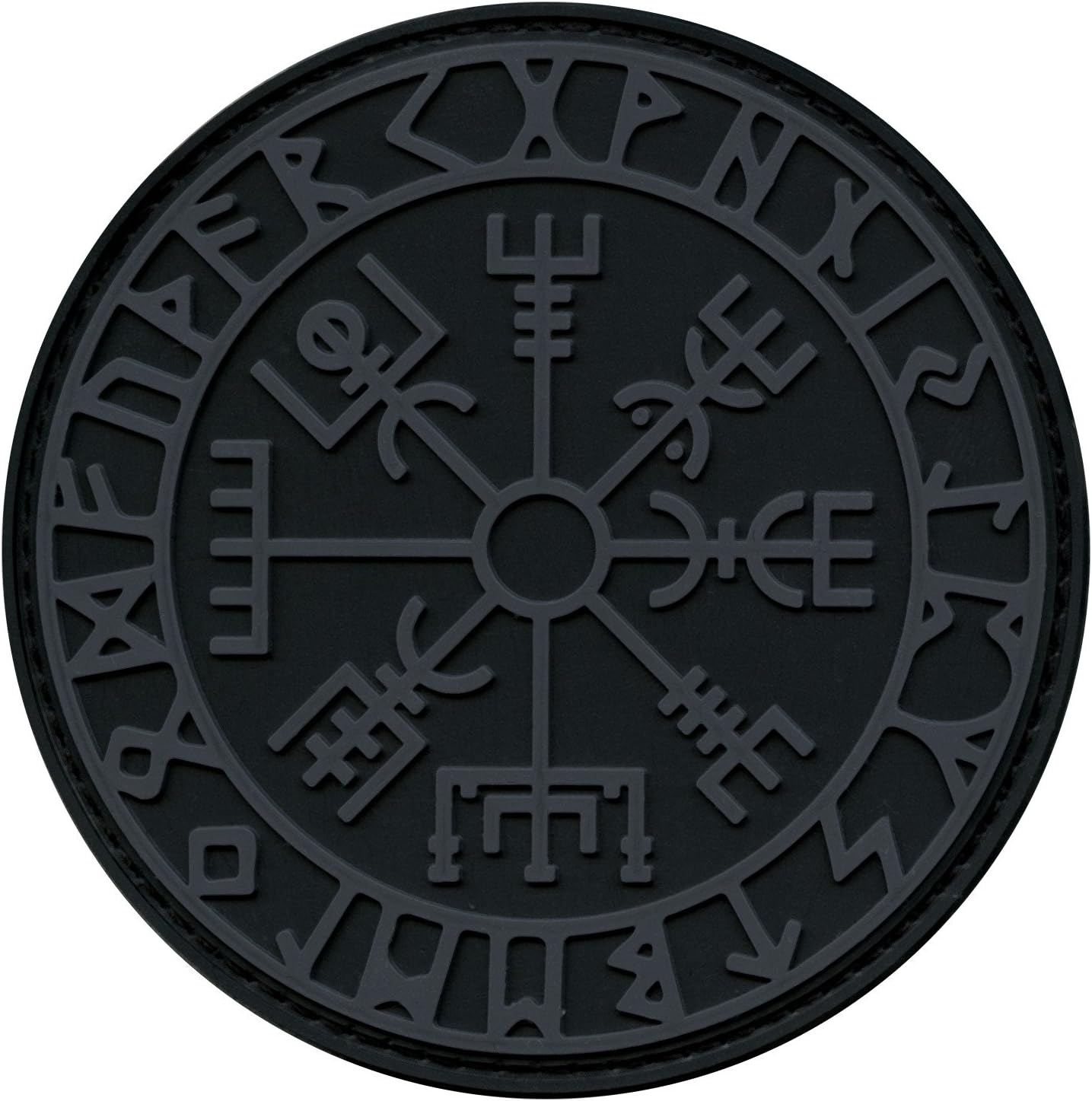 Vegvisir Viking Compass PVC Patch Compatible with Velcro - Norse Morale Tactical Patches for Backpacks, Vest (Subdued)