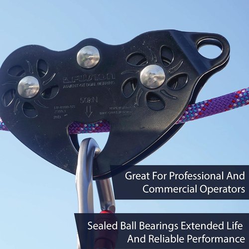 Fusion Climb Advent Military Tactical Edition Speed Super Stainless Steel Trolley Pulley Black 50KN