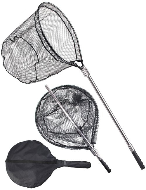 Avlcoaky Rubber Saltwater Fishing Net Large Fishing Landing Fishing Net with Telescoping Handle Kayak Fishing Nets Trout Salmon Fish Net with Bag Extend 70 to 94inch Net Depth 27.5inch