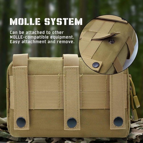 2 Pack Molle Pouches - Tactical Compact Water-Resistant Utility Admin Pouch for Vest Backpack Duty Belt Tactical Vests