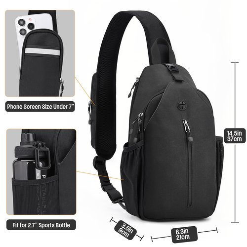 DEYACE Concealed Carry Bag for Men, YKK Zippers Crossbody Sling Backpack edc Bag with Gun Holsters, Travel Hiking Chest Pack Daypack