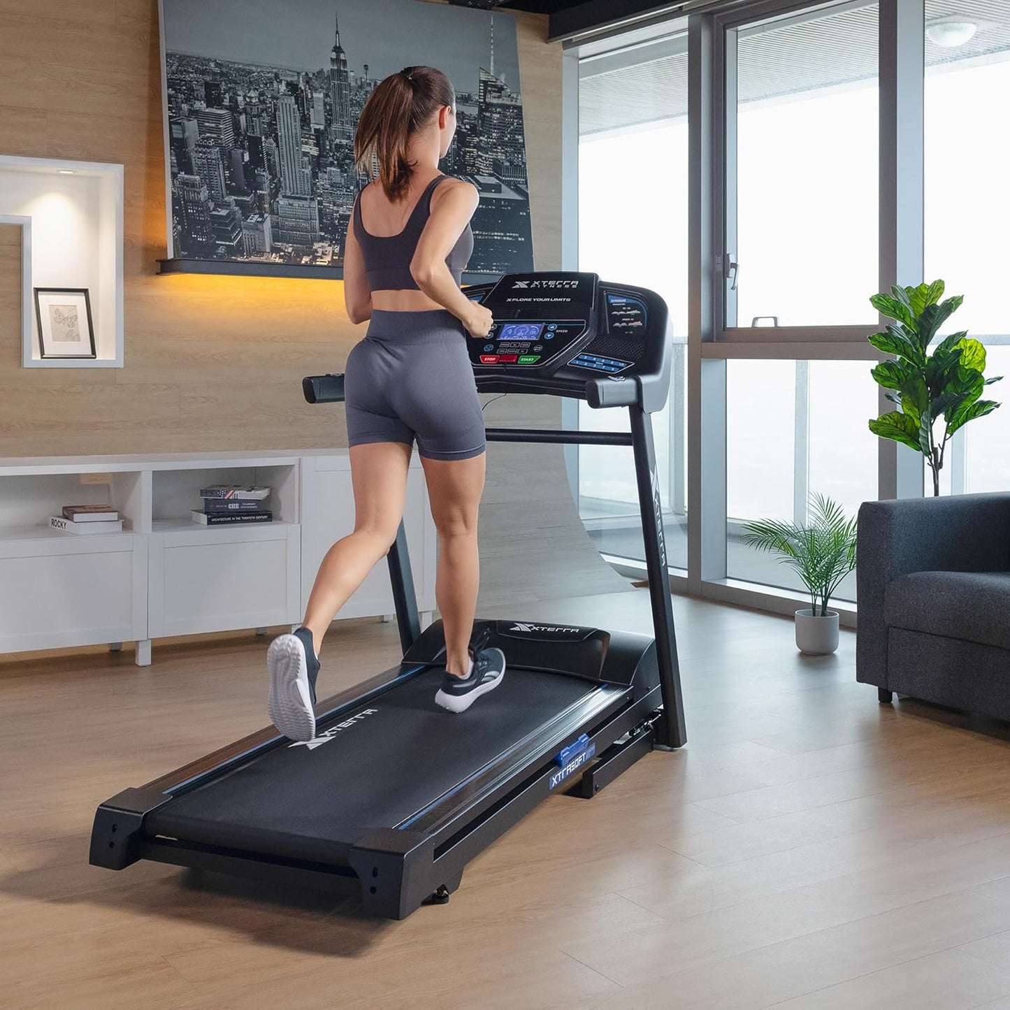 XTERRA Fitness Sport Series Premium Folding Smart Treadmill, Handlebar Speed and Incline Controls, Large XTRASoft Cushioned Running Deck, Built-in FTMS-Enabled Bluetooth with XTERRA+ Fitness App