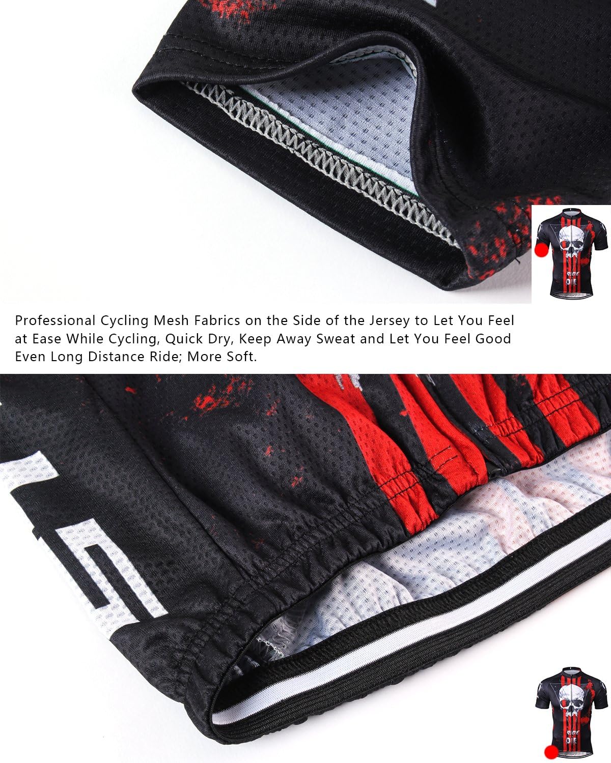 Strgao Men's Cycling Jersey Bike Short Sleeve Shirt