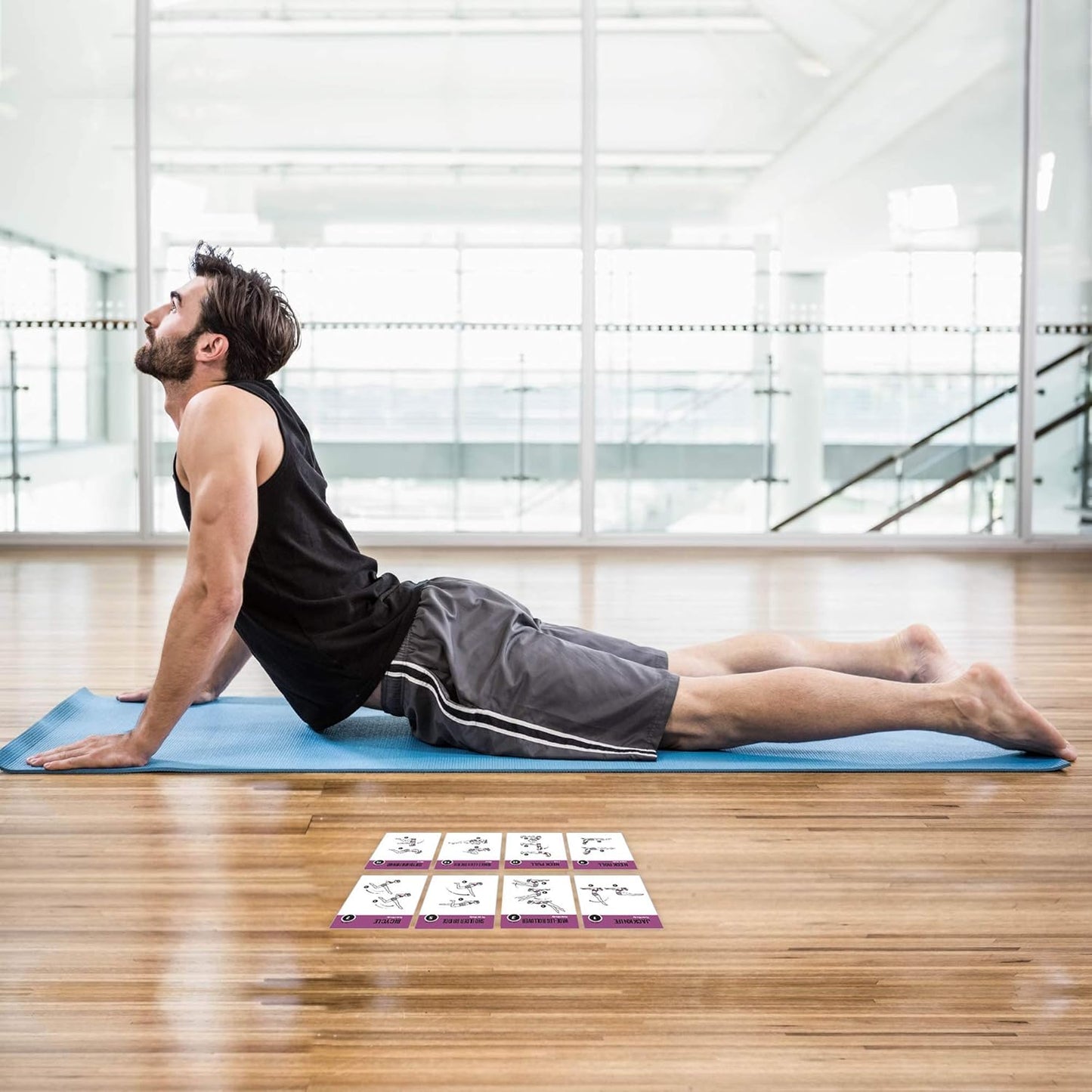 NewMe Fitness Yoga Pose Workout Cards, Instructional Fitness Deck for Women & Men, Beginner Fitness Guide to Training Exercises at Home or Gym