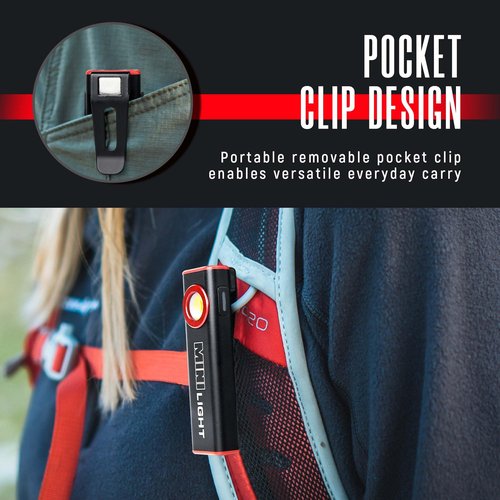 lexall 2 Pack Flashlight, 1600 Lumens Mini Magnetic Flat EDC Flashlight with Clip, 3 Modes Portable Ultra-Light Bright Waterproof Pocket Light for Working, Camping, Repairing, Emergencies