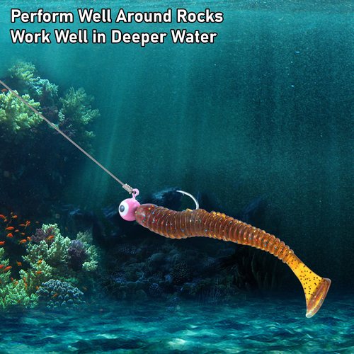Dr.Fish 20 Pack Fishing Jig Heads, Crappie Jigs Round Ball Sickle Hooks Freshwater Fishing Hook Lures Bass Trout Panfish Bluegill 3/8oz Pink