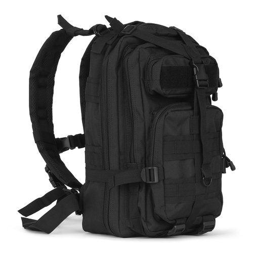 Gorilla Paks 30L Black Tactical Backpack - MOLLE Military Bug Out Bag, Small Survival Rucksack & EDC Daypack for Hunting, Hiking, Camping, Travel - Outdoor Gear for Men & Women