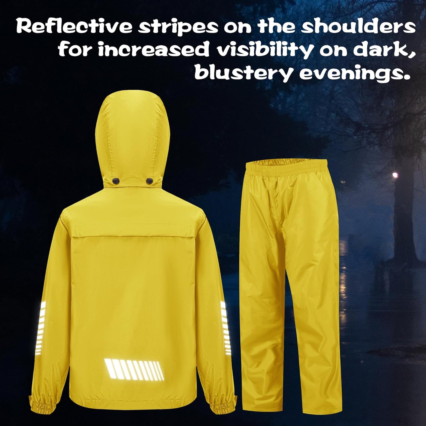 SWISSWELL Kids Rain Gear Boys Girls Youth Waterproof Rain Suit Breathable Reflective Raincoat and Pants