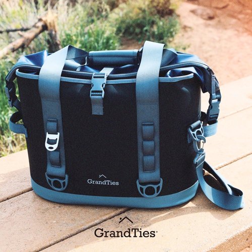 GrandTies 40 Can Portable Soft Cooler Bag - High-Performance Large Cooler - Leak Proof Waterproof Insulated Cooler Bag - Portable Ice Chest for Outdoor, Fishing, Beach, Travel, Camping (Black)